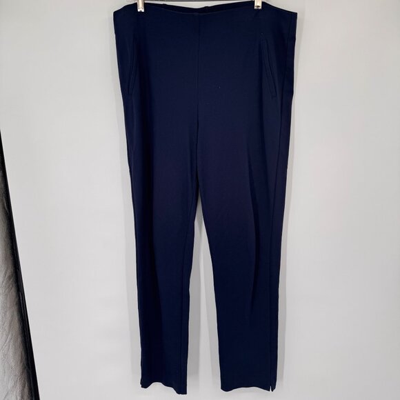 Chicos 3 Womens Navy Blue Straight Leg Pants ponte knit size XL - Picture 7 of 12